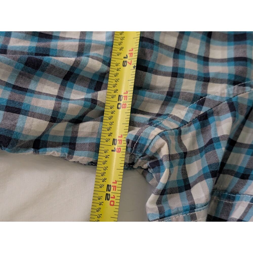 Kenneth Cole Reaction Mens Plaid Short Sleeve Snap Buttons Collared Shirt XXL - Picture 6 of 9